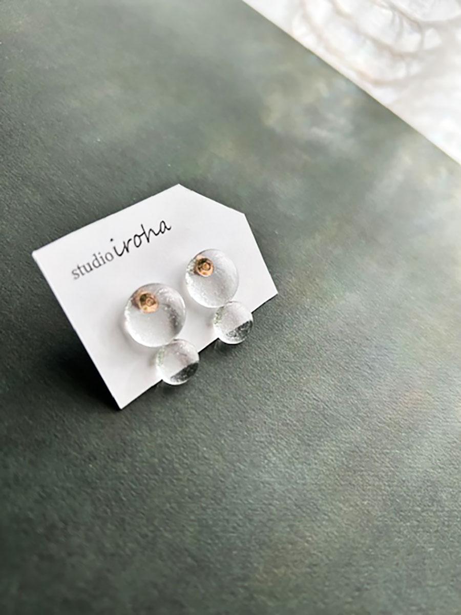 ガラスのピアス 透明 clear1枚目の画像